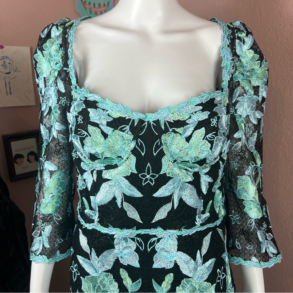 NWT Marchesa Note Cutout EmbroideredTulle Dress - Picture 11 of 16